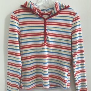Pull over yarn dyed stripe hoodie